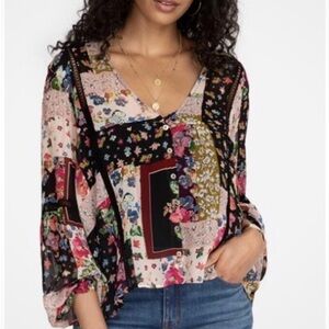 Johnny Was Jade Roswell Pieced Blouse Top